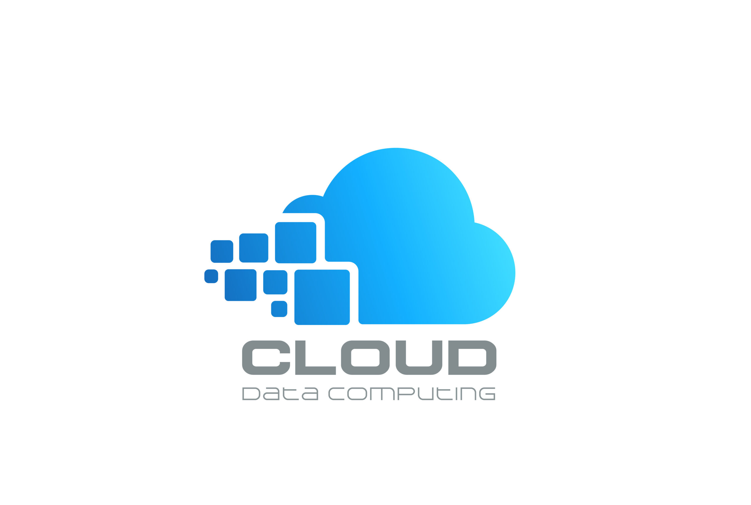 Cloud computing digital big data Logo design vector template.<br />
Information Storage internet web servers Logotype concept icon.